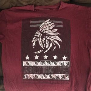 Burgundy Native American T-Shirt